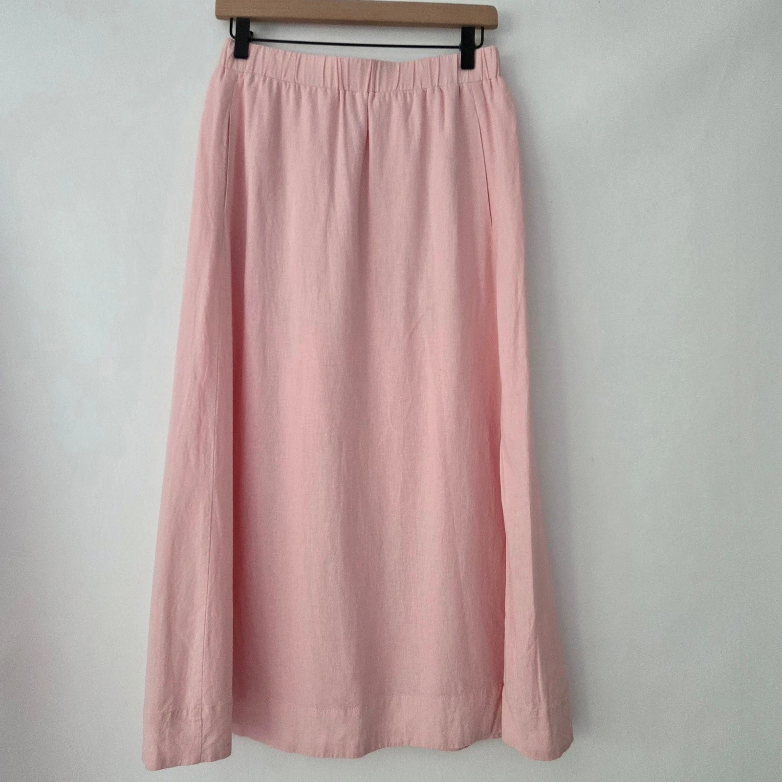 Every Maxi Skirt Pink Linen Blend Elastic Waist Side Slit Womens Small
Opens in a new window or tab