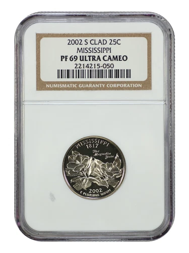 2002-S 25C Mississippi NGC PR69DCAM (Clad) - Washington 50 States Quarters