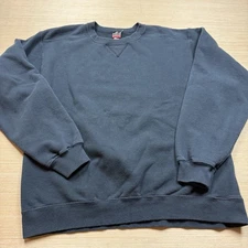 Vintage 90s Faded Black Crew Neck Sweatshirt Pro Spirit Large Men’s V Stitch