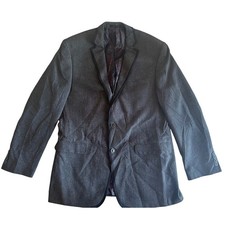 Van Heusen Studio Men's Gray Blazer Sports Jacket, Size 42L, Two Button Business