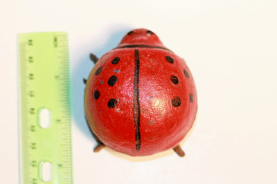 Vintage Cast Iron Ladybug Paperweight Garden Insect