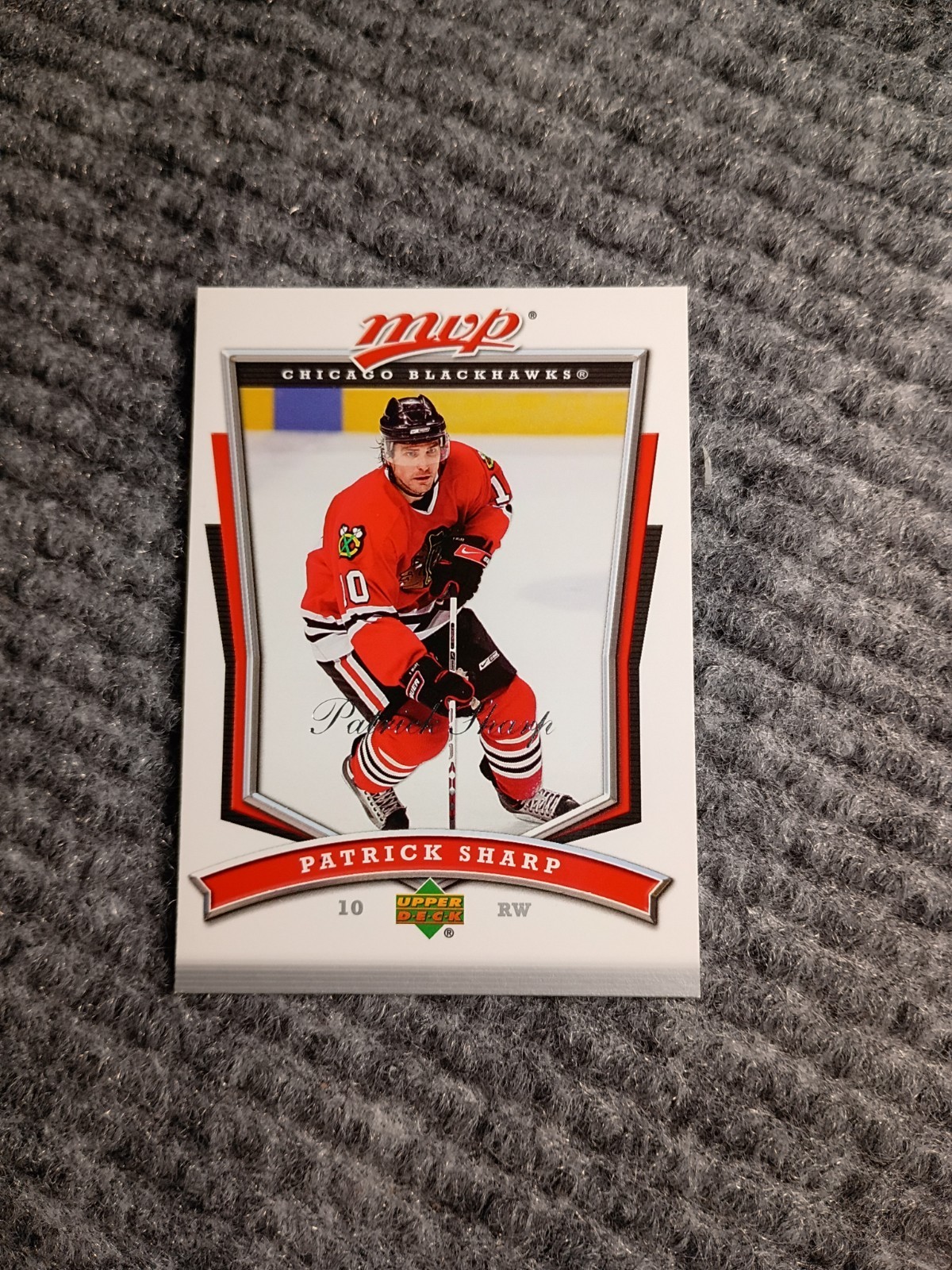 2007-2008 Upper Deck Chicago Blackhawks MVP Patrick Sharp Hockey Card #13