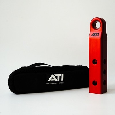 ATI EXTENDED ALLOY RECOVERY HITCH - RED - 5000KG - ALUMINIUM SHACKLE 4X4 4WD