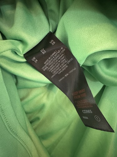 Simply Be Green Textured Ruffle Hem Puff Sleeve Elasticated Waist Dress UK 24 - Picture 9 of 10