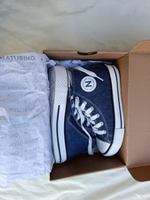CHAUSSURES NATURINO YLFAS CABNVAS DELAVE TAILLE 33 ENFANT BLEU BLANC NEUF