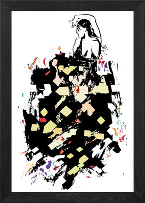 Gerahmtes Wandbild Flamenco tanzende Frau Poster Leinwanddruck Bild