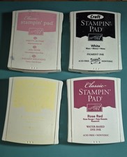 LOT Of 4 Stampin' Up Classic Stampin Pad White, Rose Red, Barely Banana, Pink