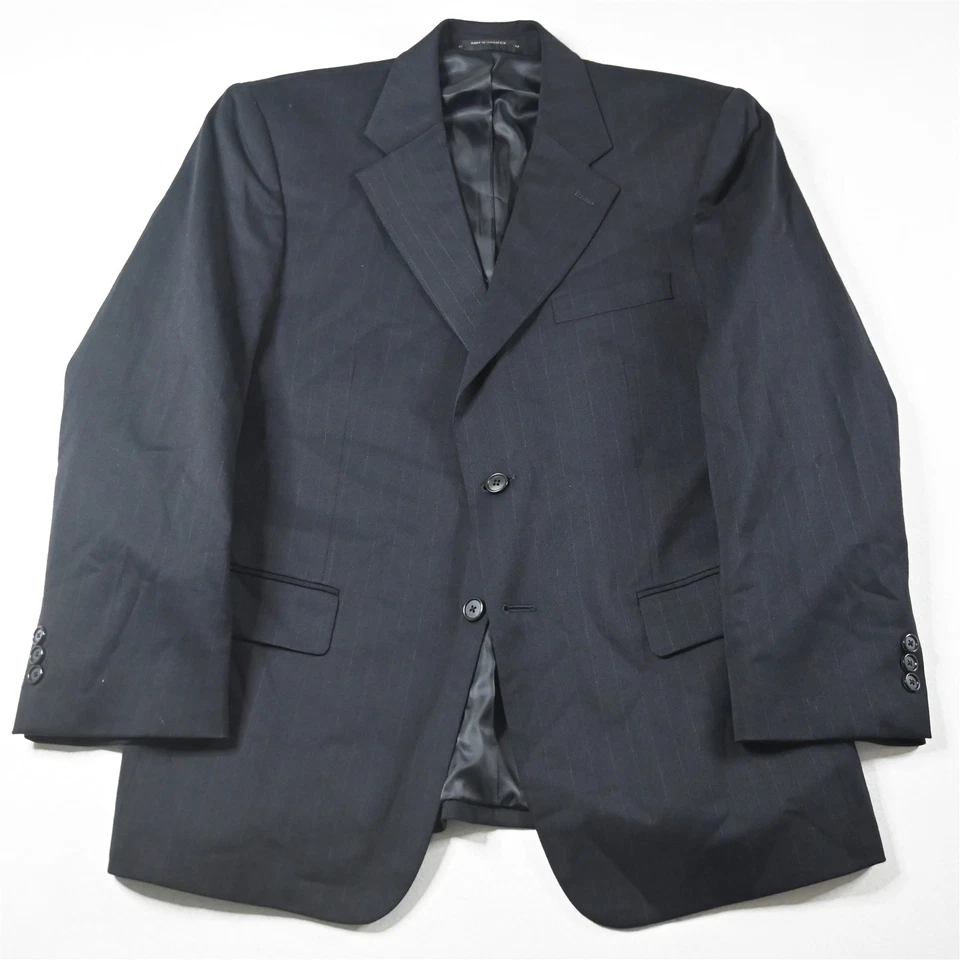 Henry Grethel 40S 34x26 Azul Marino Rayas Lana Hombres Chaqueta Pantalones Traje Foto 2 de 4