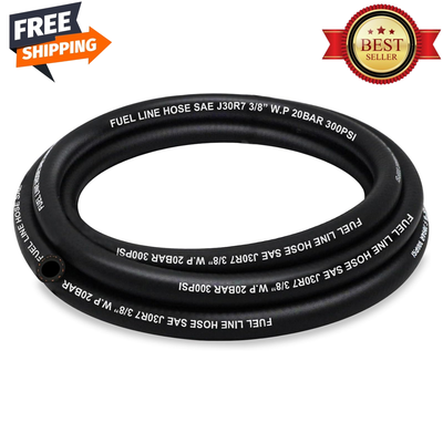 #ad #ad Oil Gas Fuel Line Hose 3 8 Inch 10 Feet NBR Fuel Line Hose Black Nylon Steel Us $11.38
