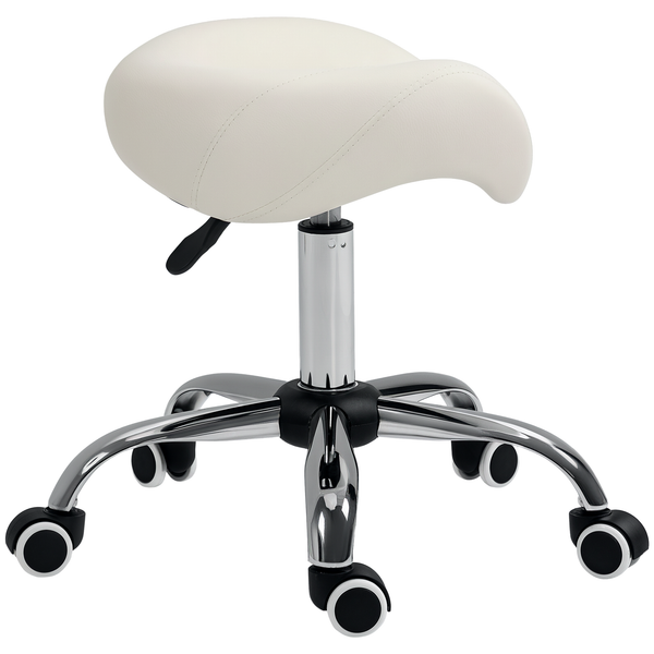 Arbeitshocker Drehstuhl Drehhocker Rollhocker Sattelhocker Hocker Weiß-image