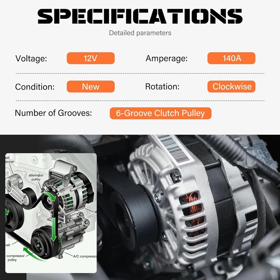 Alternador nuevo para Volkswagen Passat 2014-2017, Volkswagen Jetta 2013-2017 Foto 3 de 4