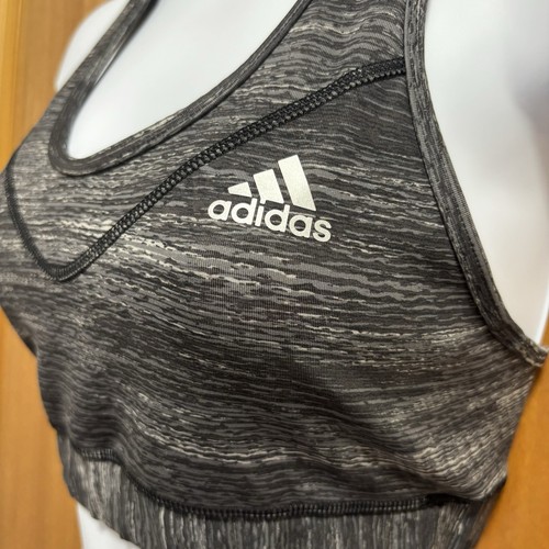 Adidas Sports Bra Women's Size UK S 8-10 Grey Techfit Climalite Stretch - Picture 5 of 12