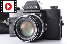 Minolta SRT Super Black 35mm SLR Film Camera w/Rokkor 55mm f/1.7 Lens Case Japan