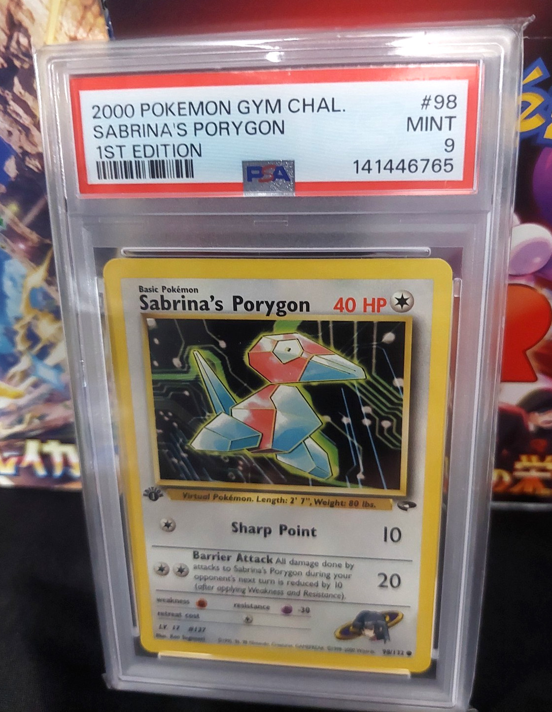 2000 Pokemon Gym Challenge Sabrina's Porygon 1st Edition #98 PSA 9 Mint