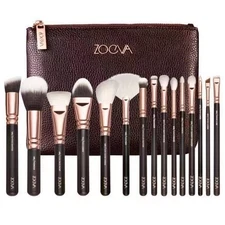 ZOEVA Rose Gold Makeup Brush Set, 15-Piece Complete Collection