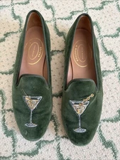 Stubbs & Wootton Loafers - Martini Green Velvet Women’s 10.5