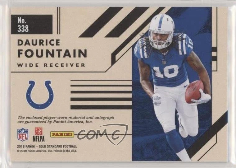 2018 Panini Gold Standard Jersey Jumbo /99 Daurice Fountain #338 Rookie Auto RC - Image 2 of 2