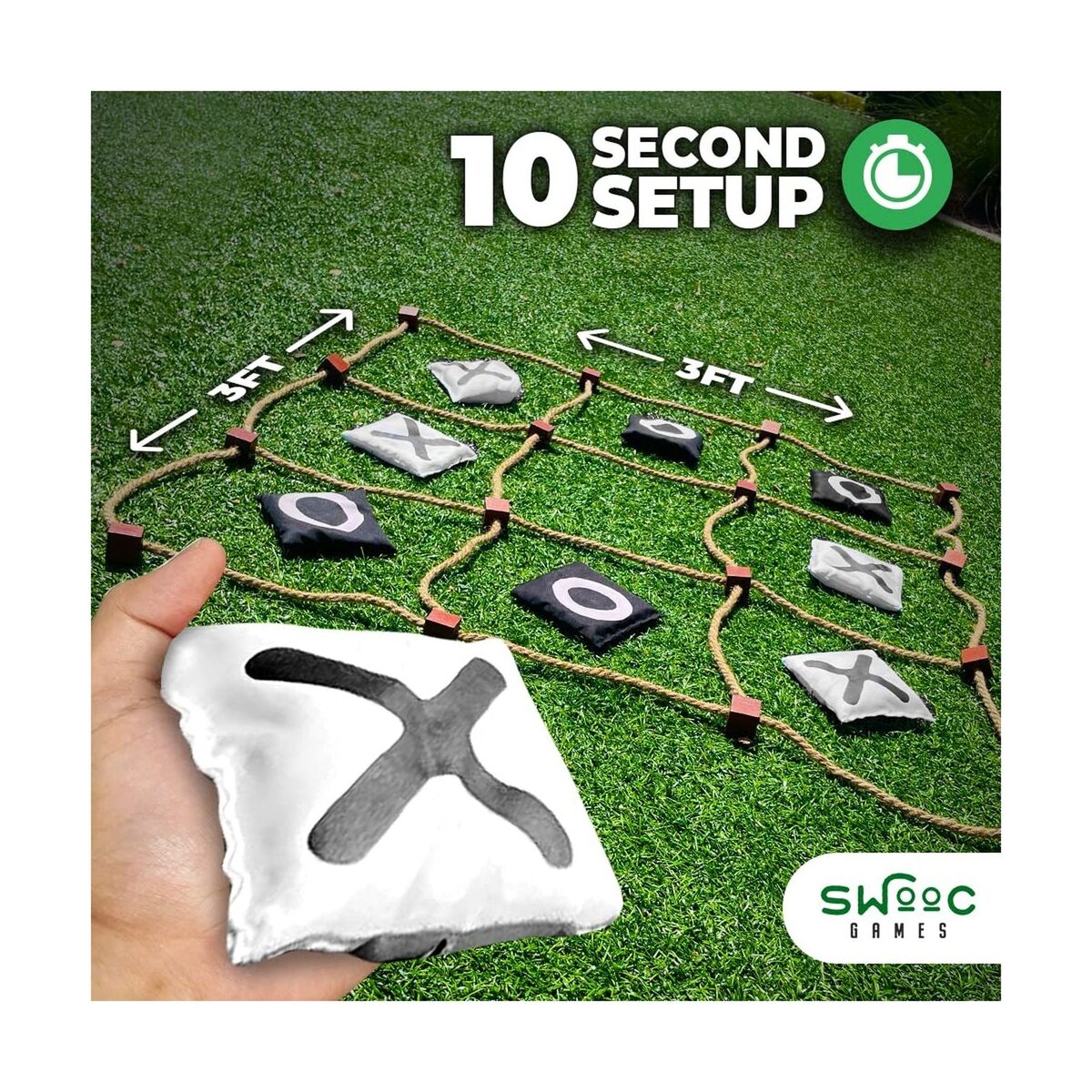  SWOOC Games - Giant Wooden Tic Tac Toe Game (All