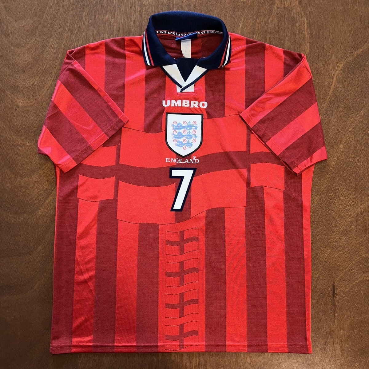【正規品 97-99 England Away L/S Beckham #7】 UMBRO England 1997/99 Away Jersey BECKHAM #7 SZ LRG | eBay