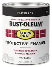 7776502 Protective Enamel Paint Stops Rust 32-Ounce Flat Black 1 Quarts Pack ...
