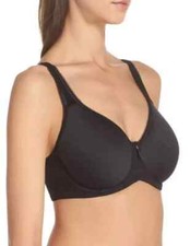 WACOAL WOMENS BASIC BEAUTY CONTOUR T-SHIRT BRA 853192 BLACK 34DD