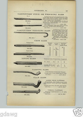 1910 PAPER AD Star Crow Claw Mine Spike Bar Bars Carpenters' Wrecking Tamping