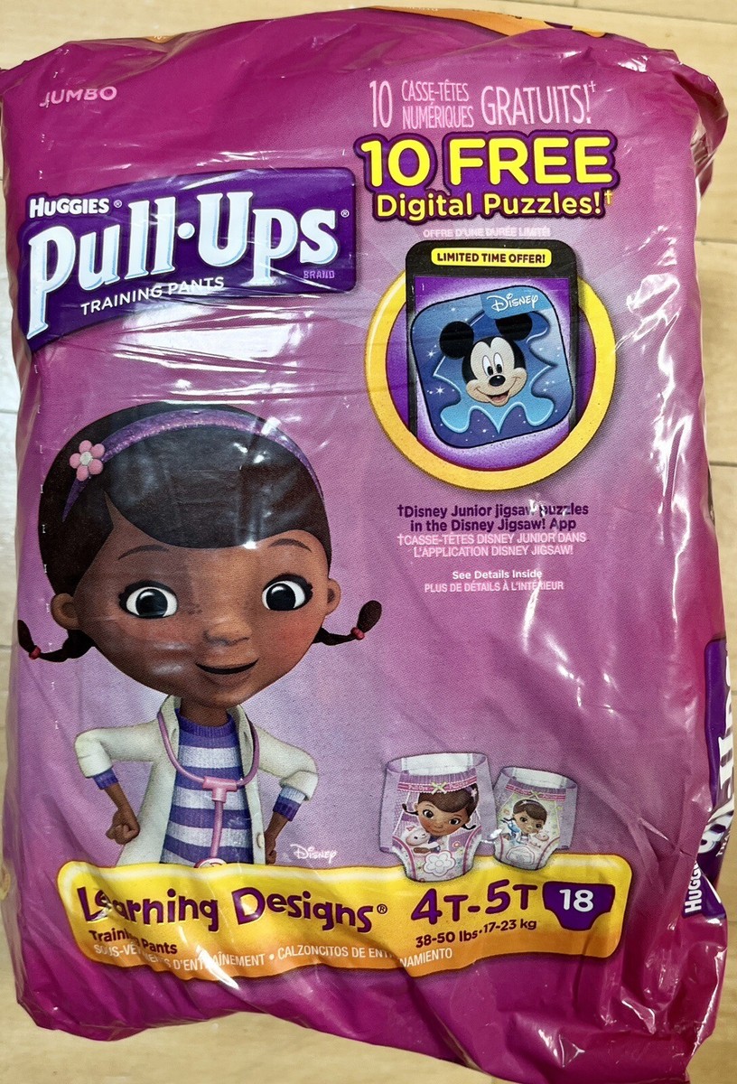 Vintage 6ct Huggies Pull-Ups Girls 4-5T Doc McStuffins Training