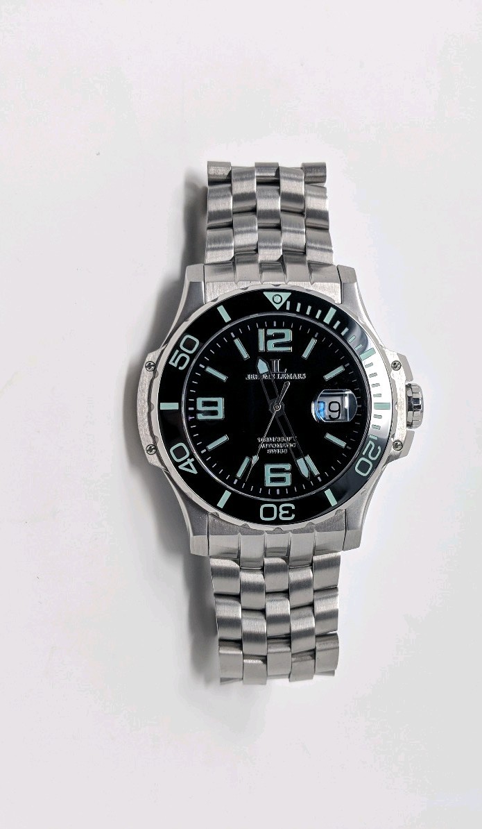 Jerome Lemars Chagall Men's auto Sport/Dive watch 45mm stainless