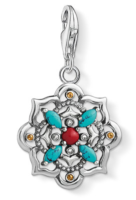 Thomas Sabo 1465-334-7 Charm Anhänger Ethno Lotosblume 925 Sterling Silber 