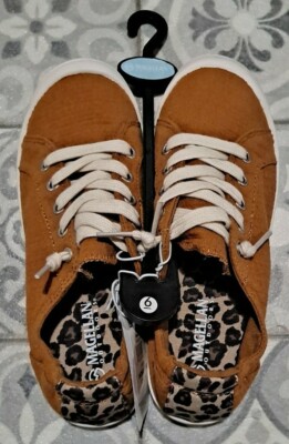 Women's Brown/Leopard Print Magellan Canvas Sneakers Size 6 Sku #10