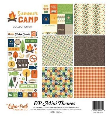 ECHO PARK ''SUMMER CAMP'' 12X12 PAPER MINI KIT CAMPING HIKING SCRAPJACK'S PLACE