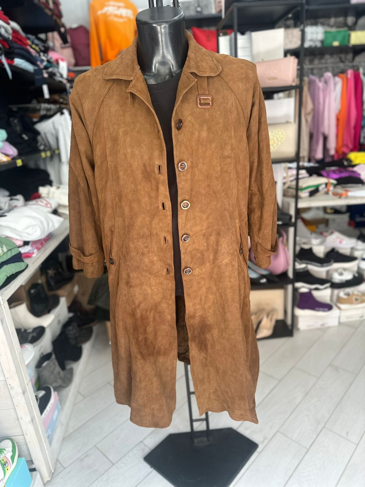 Leather Jacket Used Woman Size 46 Brown LLV101