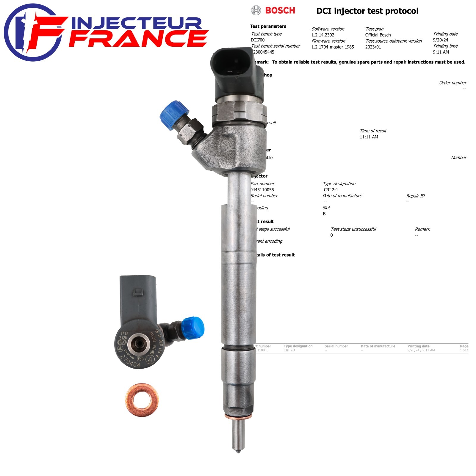 0445110055 Bosch Injecteur Mercedes-Benz E200 E220 E270 CDI A6110701187