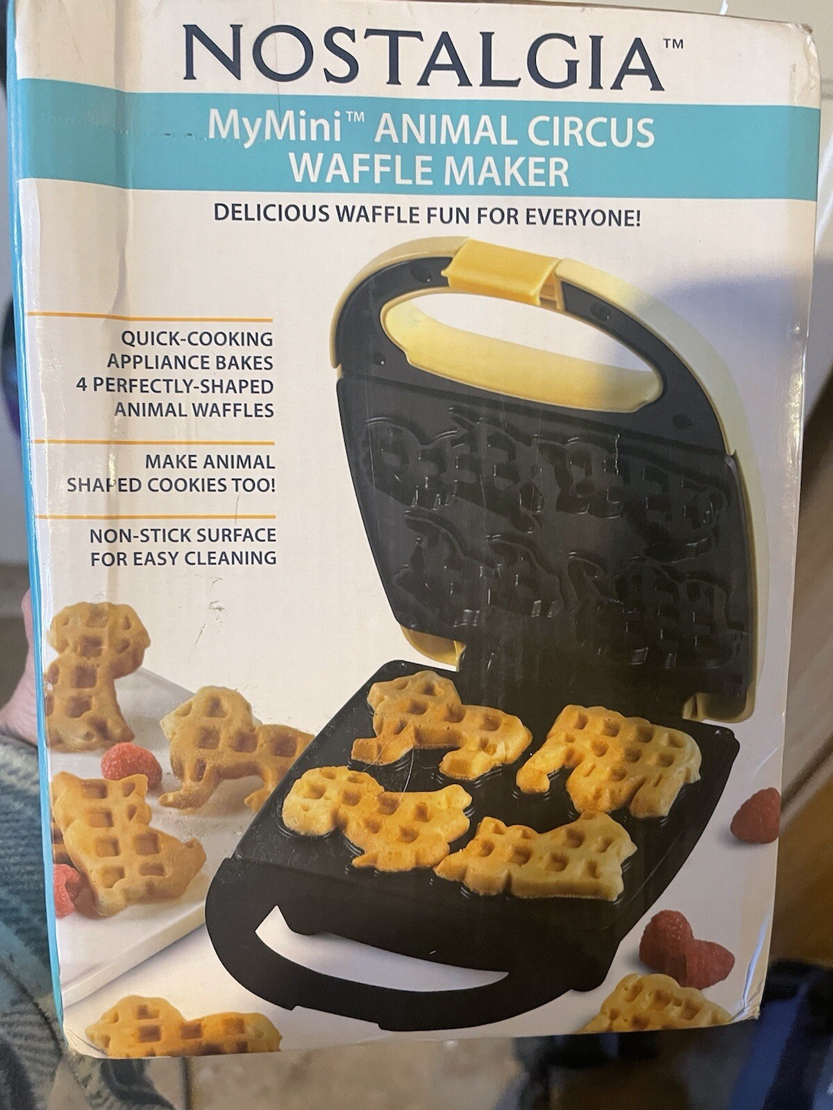Nostalgia Animal Circus Mini Waffle Maker for 4 Fun Shaped Waffles or Cookies-image