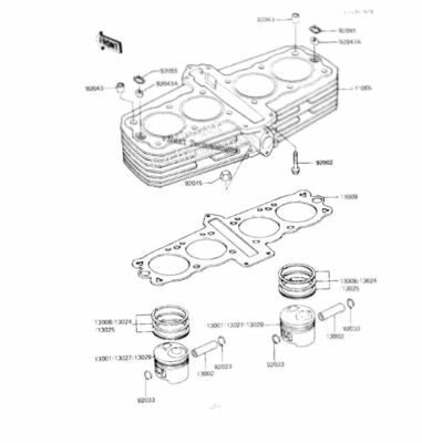 1984-1986 Kawasaki GPZ550 ZX550 11009-1932 Cylinder Base Gasket | eBay