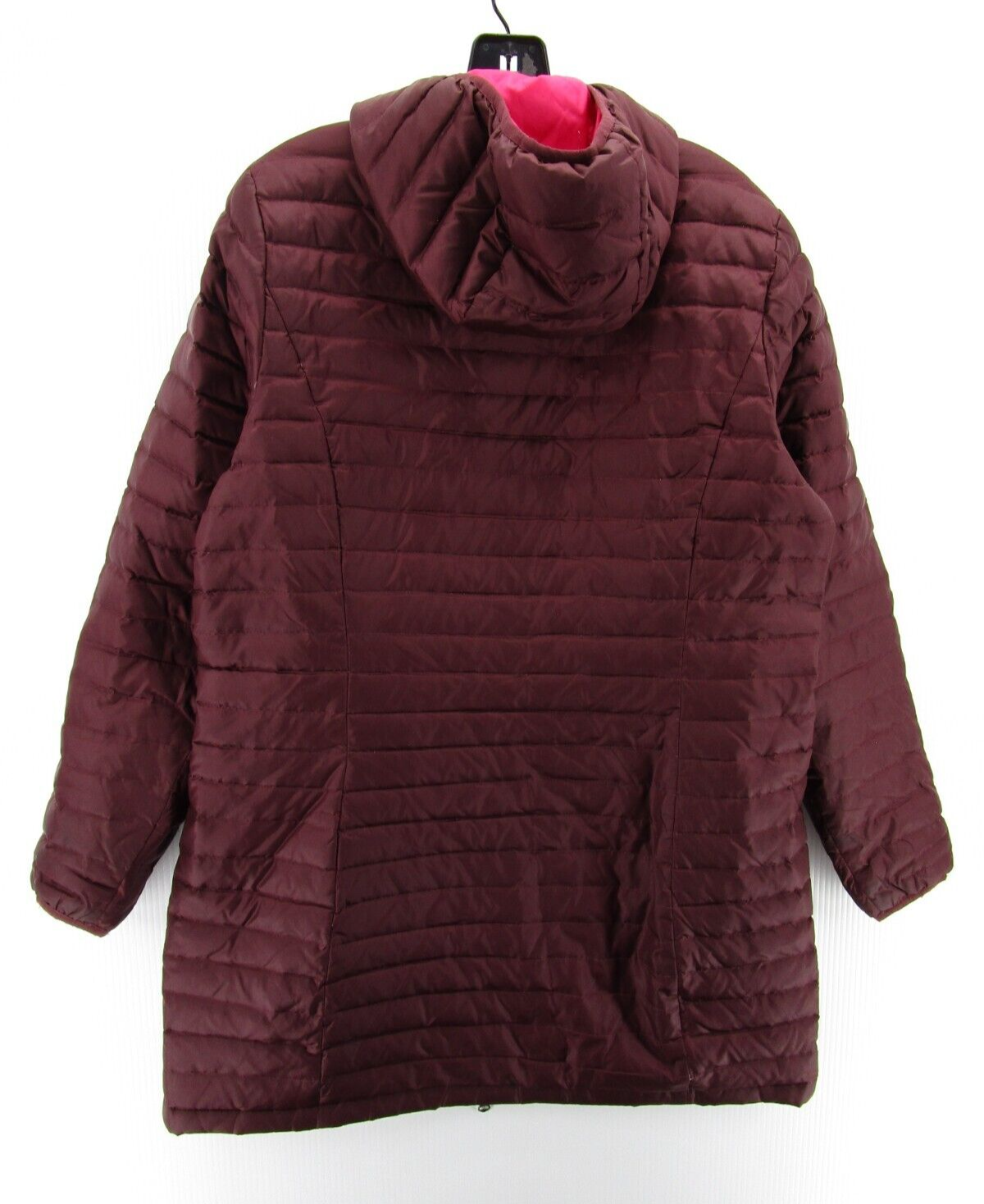 Eddie Bauer Jacket Women Large Red EB700 Parka Down Bubble Coat Hoodie