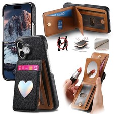 Magnetic closure back flip wallet leather case kickstand card holder Shockproof