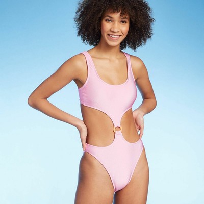 Juniors Xhilaration Cheeky High Leg Monokini One Piece Swimsuit Pink Xl New 7 Ebay