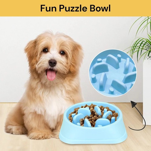 Dog-Bowl Dishes Slow-Feeder Large Pet-Eat Dogs Food-Nonslip Interactive Large - Picture 4 of 25