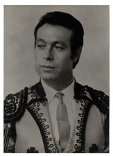 FOTO ANTIGUA BLANCO Y NEGRO AÑOS 70 TORERO ESPAÑA CURRO ROMERO 176x125mm