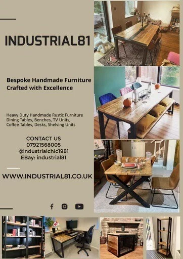 X Frame Cross Leg Dining Table Sets Bench Steel and Reclaimed Wood Industrial - Image 4 of 4