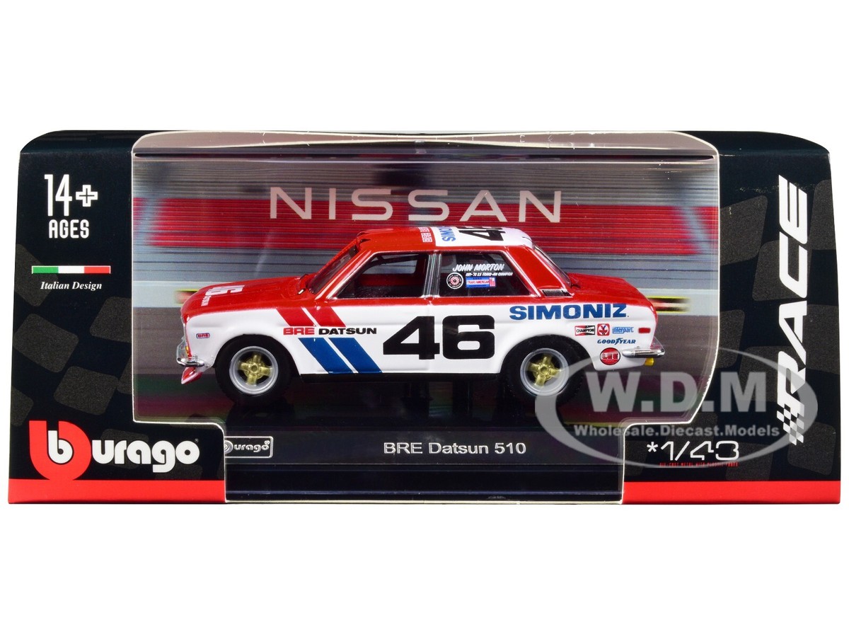 DATSUN 510 #46 RED BRE BROCK RACING ENTERPRISES 1/43 DIECAST CAR