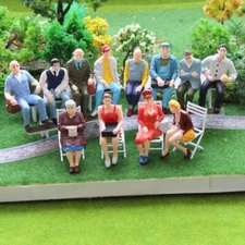 Model Trains 12pcs G scale Figures 1:25 Seated People 12 Different Poses