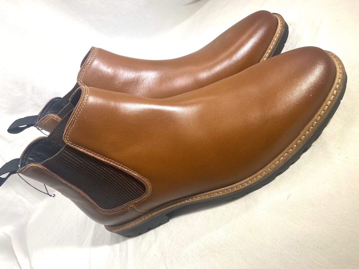 COLE HAAN Men's Midland Lug British Tan Leather Chelsea Boots