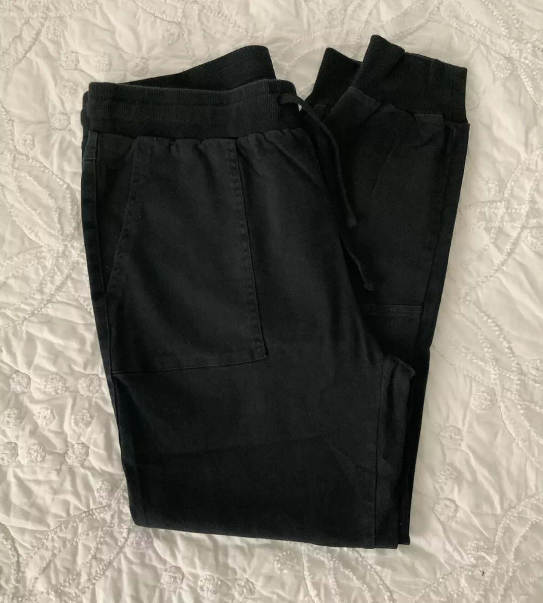 White Birch Women s Black High Rise Cotton Joggers Size Large