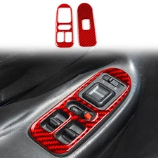 For Acura Integra 94-01 Red Carbon Fiber Interior Window Lift Switch Panel Trim