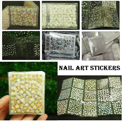 Restposten 300 Blatt verschiedene Nailart Sticker Laser Cut Transfers Dekor Design