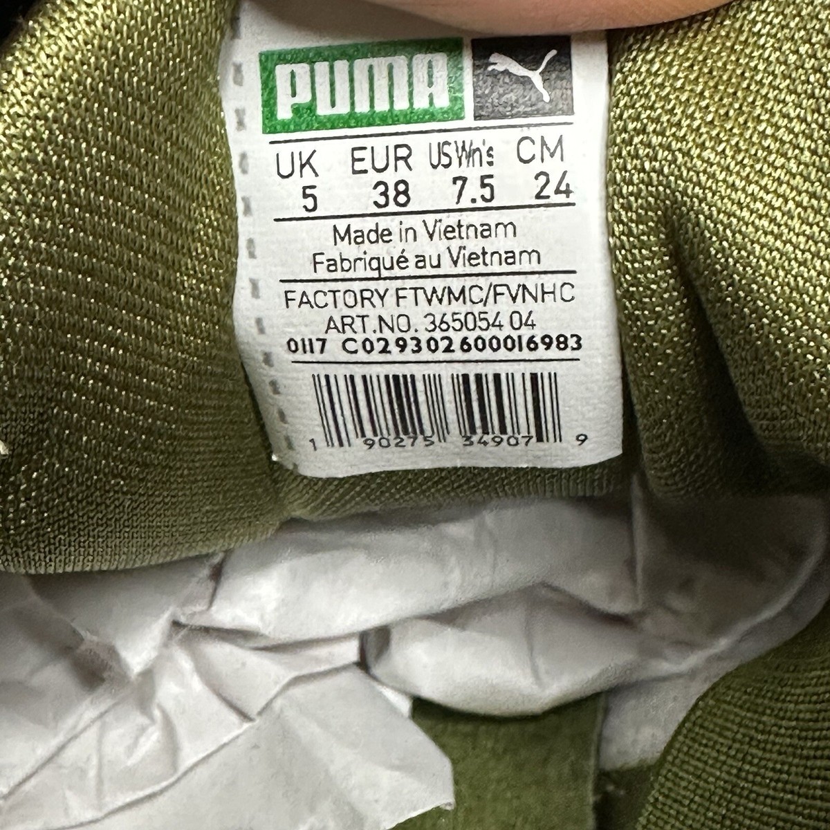 Puma x Fenty Rihanna Size 5 Olive Green Satin Bow Sneakers | eBay