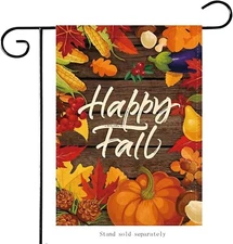 Fall Garden Flag Happy Fall Autumn Harvest Flag Double Side Pumpkin 12 x 18 inch