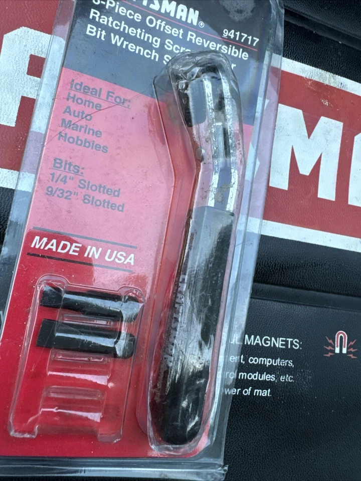 Sears Craftsman USA 3pc Offset Reversible Ratcheting Screwdriver Wrench 41717 - Image 3 of 4